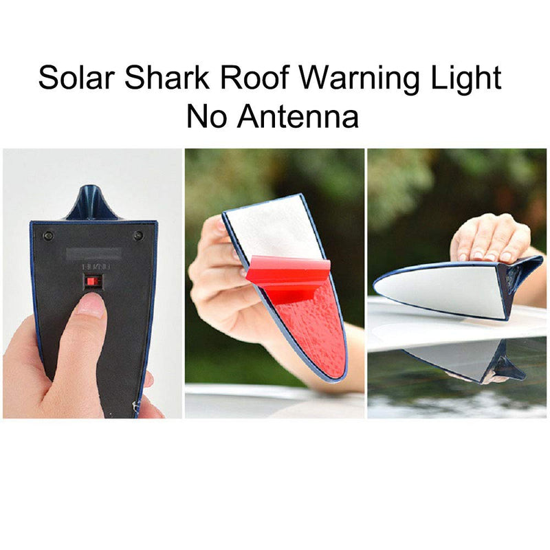 Shark Fin Aerial-MASO Solar Power Shark Fin 8 LED Warning Light for Car（White）