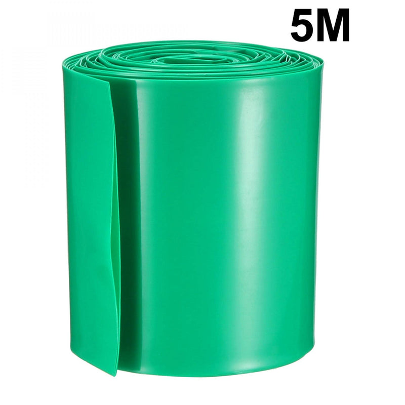uxcell Battery Wrap PVC Heat Shrink Tubing 65mm Flat Width for AA Power Supplies 5 Meters Length Green