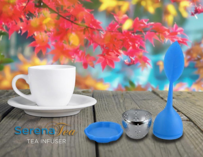 Tea Infuser by Serena Tea – 100% Food Grade Silicone – BPA Free and FDA Approved (1, blue)