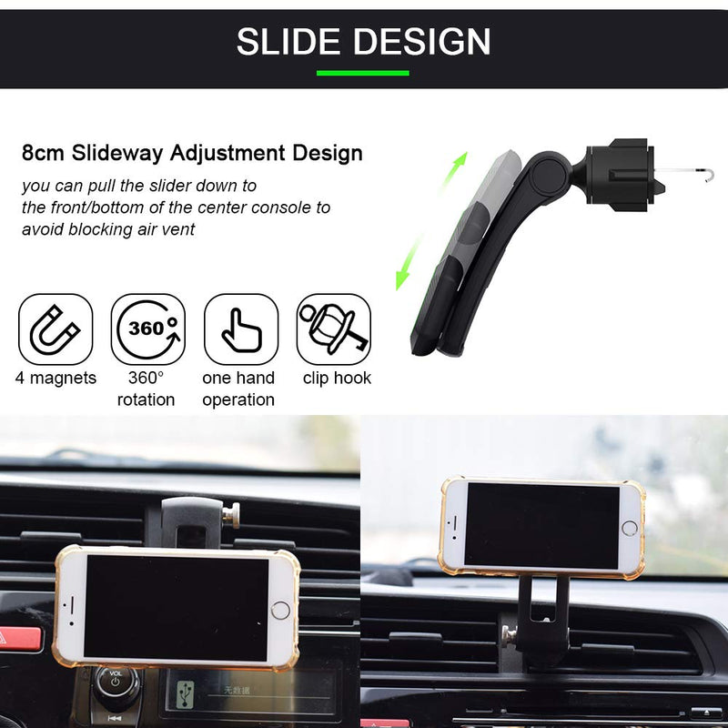Magnetic Car Phone Holder Mount, Universal Smartphones Air Vent Phone Mount Magnet Hands Free Mobile Phone Clip Holder for Car, Cell Phone Car Mount for iPhone 11 Pro Max Samsung Galaxy S10 and More