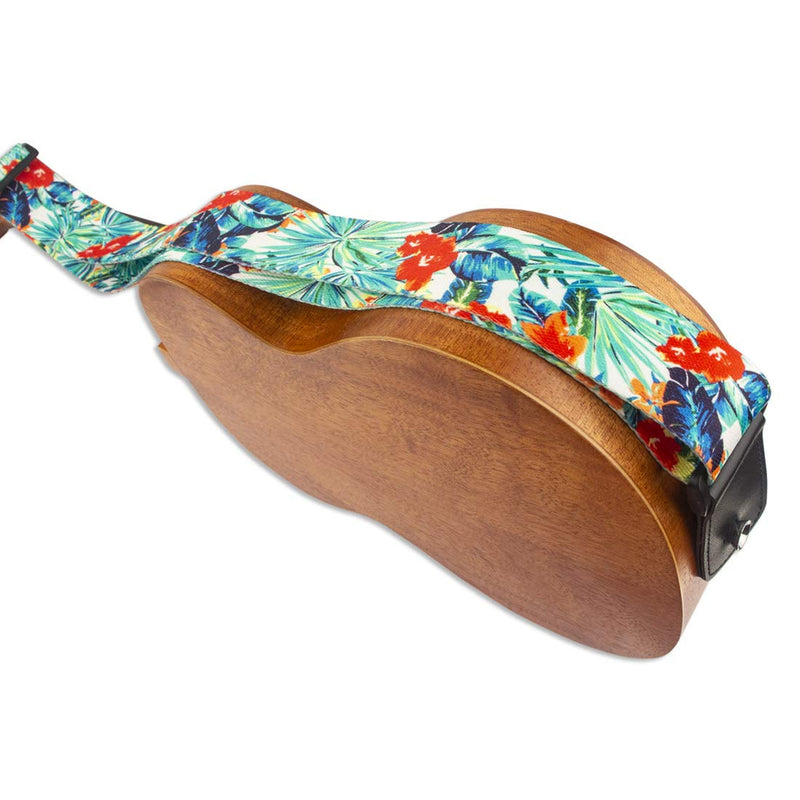 Ukulele Strap Jacquard Weave Mini Guitar Strap Adjustable for Uke Soprano Concert Tenor Baritone Flower