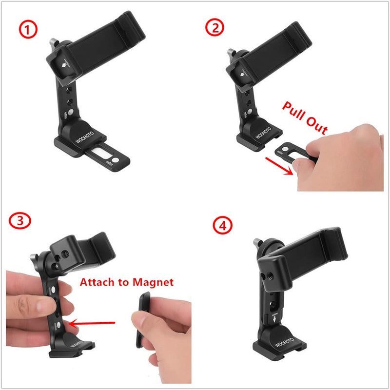 Metal Phone Tripod Mount w Cold Shoe,360 Rotate Ball Head Cell Phone Tripod Mount Adapter,Desktop Phone Stand, Compatible with iPhone 13 12 11 Pro Max Samsung Smartphone Mounts Holder Arca Swiss