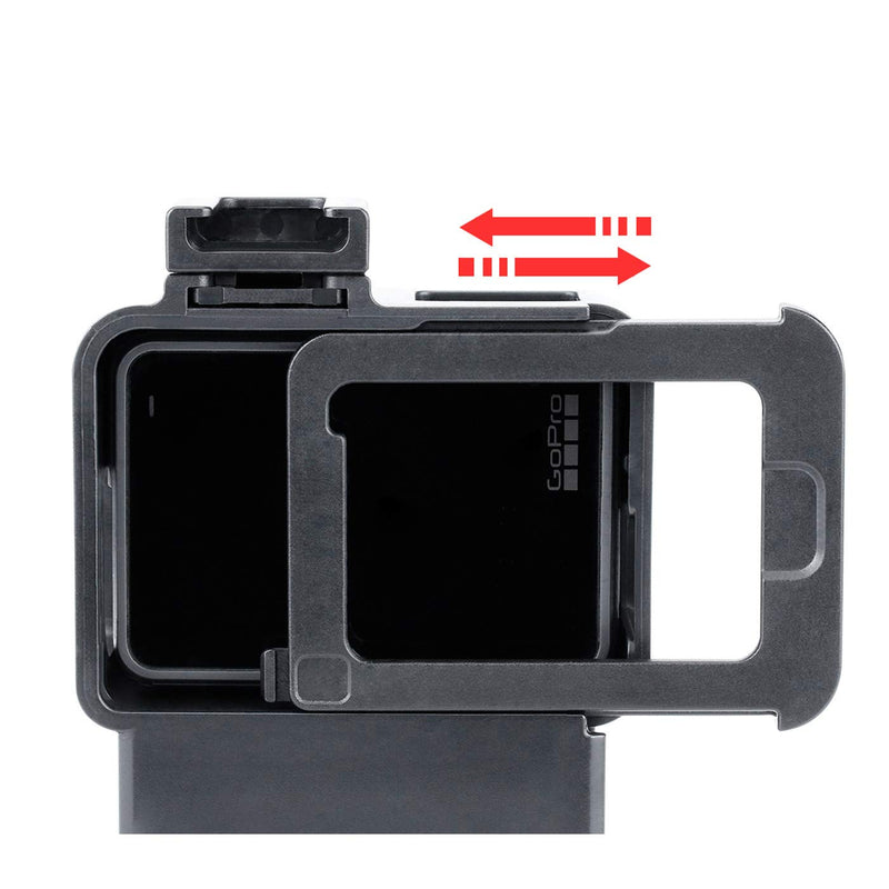 [AUSTRALIA] - V2 Housing Case Vlogging Frame with Microphone Cold Shoe Mount Compatible for GoPro Hero 7 6 5 Mic Audio Adapter Action Camera Accessories 