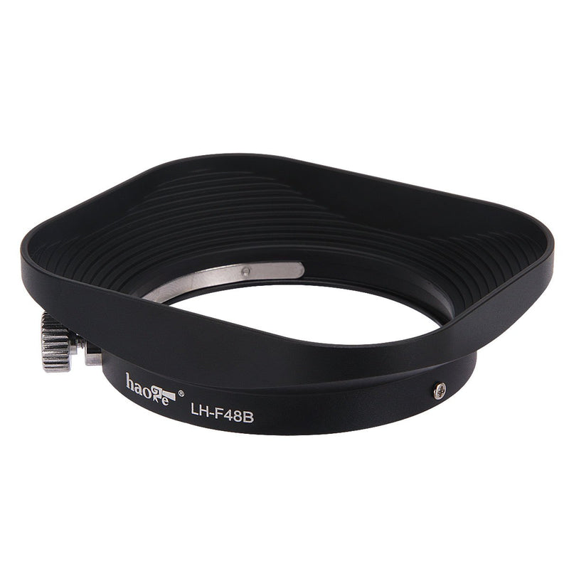 Haoge LH-F48B Square Metal Lens Hood Shade for Olympus M.ZUIKO Digital 17mm f1.8 17 1.8 Lens Replace Olympus LH-48B Black Square-Black