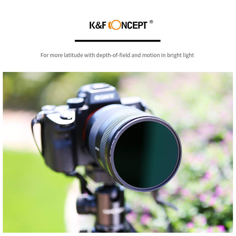 K&F Concept 82MM Neutral Density Lens Filter 10 Stops ND 1000 Filter HD 18 Layer Neutral Grey ND Lens Filter with Multi-Resistant Nano Coating 82MM ND1000