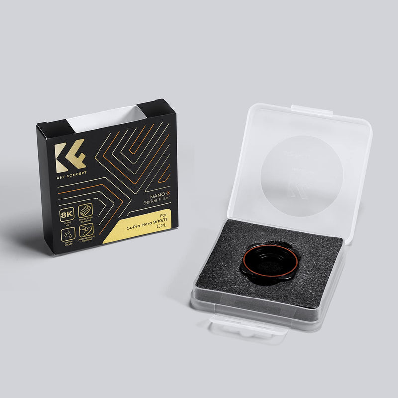 K&F Concept Circular Polarizer CPL Camera Lens Filter Compatible with GoPro Hero11, Hero10, Hero9 Black,Multi-Coated HD Glass,Action Camera Polarizing Filter