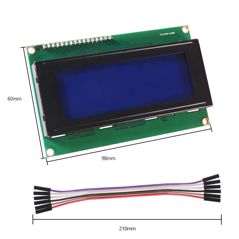 Alinan 3pcs IIC I2C TWI Serial LCD 2004 20X4 Display Blue Screen with IIC I2C Module Interface Adapter One Size 3