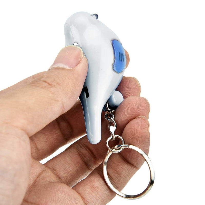 Whistle Key Finder Voice Control Bird Shape Keychain Mini Key Anti-Lost Tracer Finder with LED Light Suitable for Key Wallet Cellphone(White) White