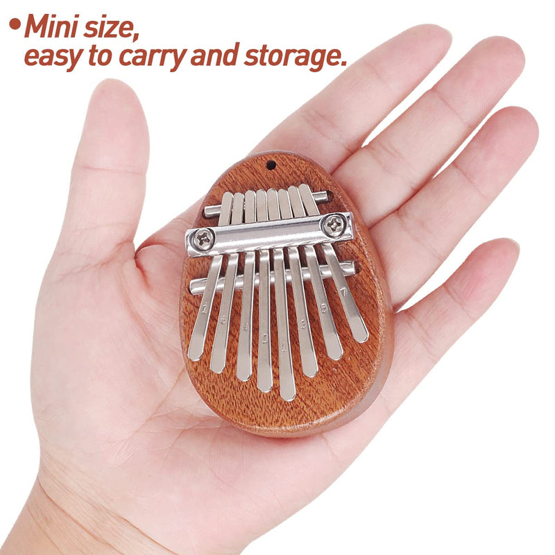 Genround Kalimba Thumb Piano 2PCS - 17 Keys Thumb Piano & 8 Keys Mini Kalimba, Portable Mahogany Mbira Finger Piano, Easy to Learn, Portable Musical Instrument, Gifts for Kids and Adults Beginners