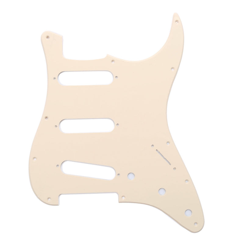 Musiclily SSS 11 Holes Strat Electric Guitar Pickguard and BackPlate Set for Fender US/Mexico Made Standard Stratocaster Modern Style Guitar Parts,1Ply Cream 1ply Cream