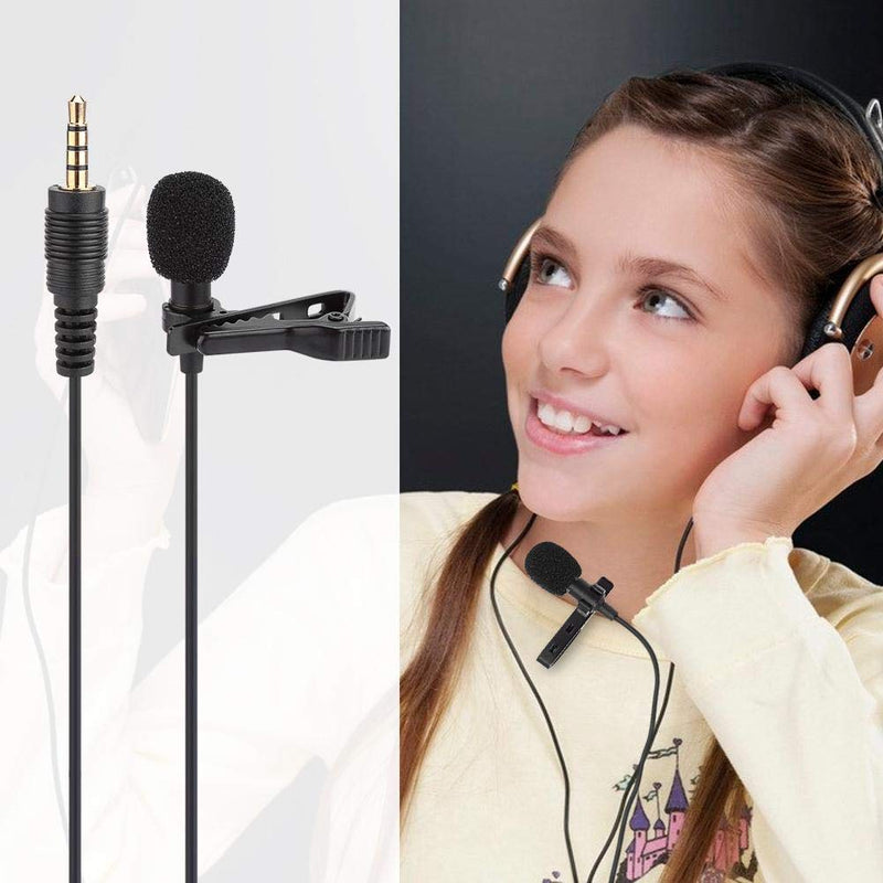 [AUSTRALIA] - Clip-on Microphone,3.5mm Male Lapel Condenser Hands Free Mic Compatible with iPhone iPad Anroid Windows 