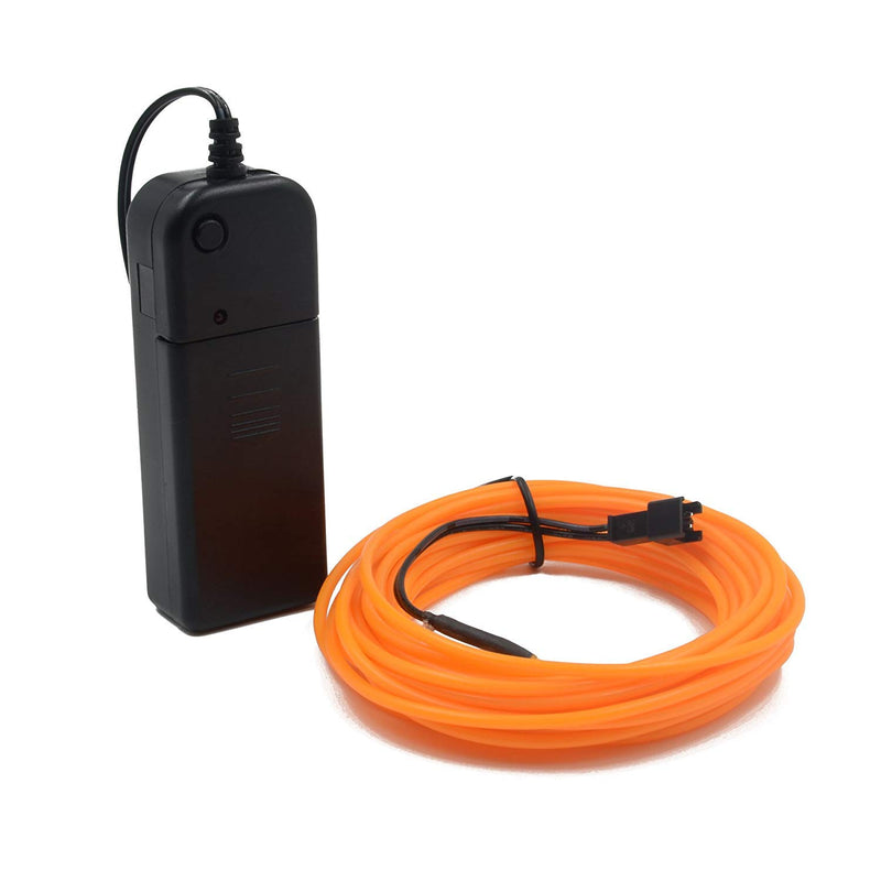 5m EL Wire Tube Rope Battery Powered Flexible Neon Light 3 Modes Electroluminescence Wire fro Car Party Wedding Decoration with Controller(Yellow)