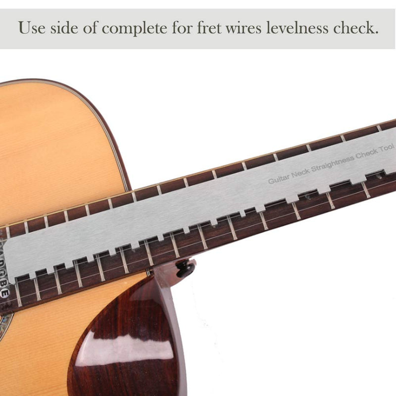 Guitar Neck Notched Straight Edge Luthiers Tool, String Action Gauge Ruler for Gibson Fender and Most of Guitar Fretboard and Frets