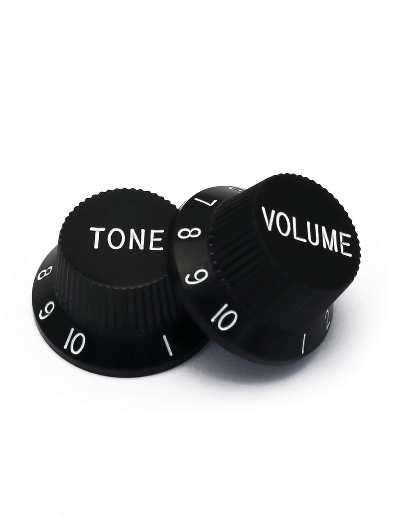 [AUSTRALIA] - Metallor Speed Control Knobs 1 Volume 2 Tone Fits Metric Pots Knobs Compatible with Fender Strat Stratocaster Style Electric Guitar Parts. (Black) Black 