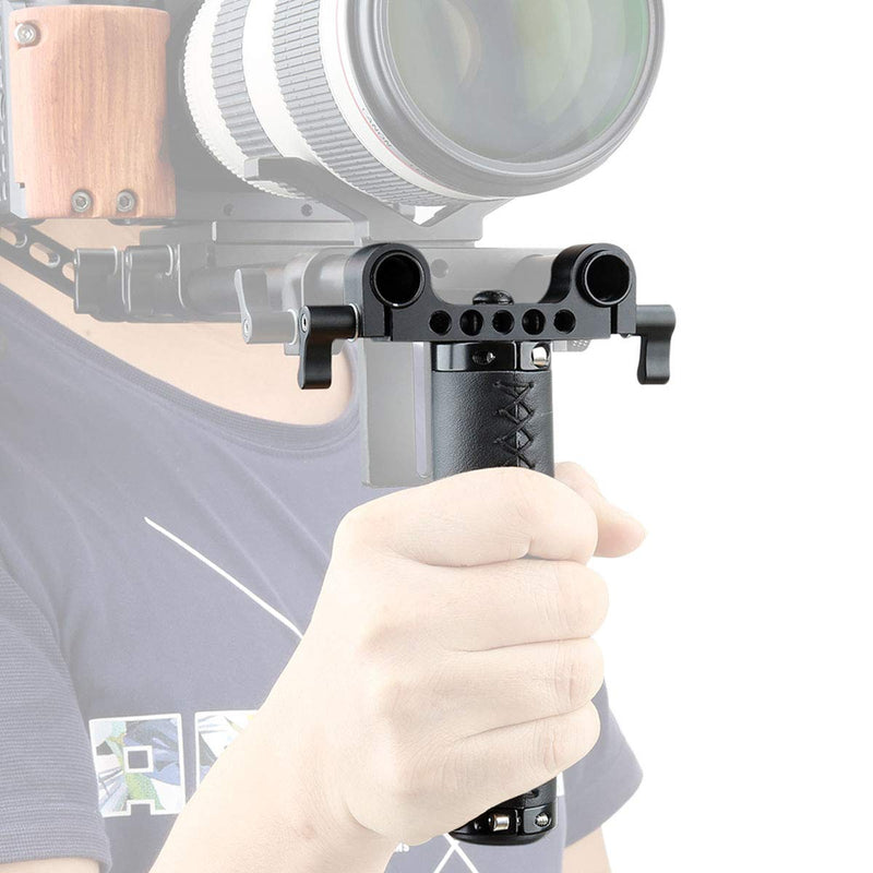 NICEYRIG 15mm Handle Kit with Rod Clamp Connector, Applicable for DSLR Camera Rig Support Rail System