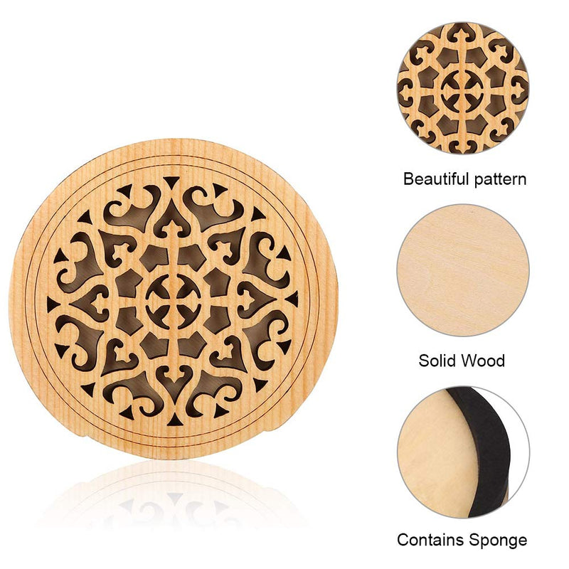 Wooden Guitar Soundhole Sound Hole Cover Guitar Block Protector Cover Made of Wood and Sponge for Acoustic Classic Guitar 41 Inch(Window grille) Window grille