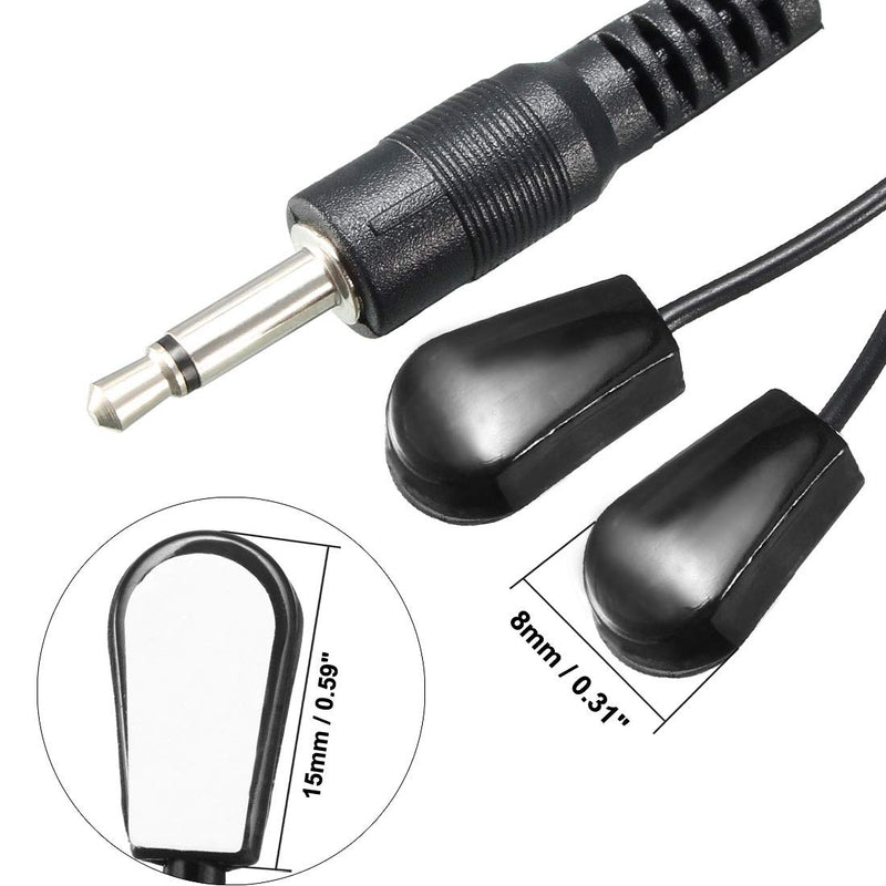 uxcell IR Infrared Emitter Extension Cable 9.8ft Long 45 Degree Emission Angle 3.5mm Jack Dual Black Head 5pcs