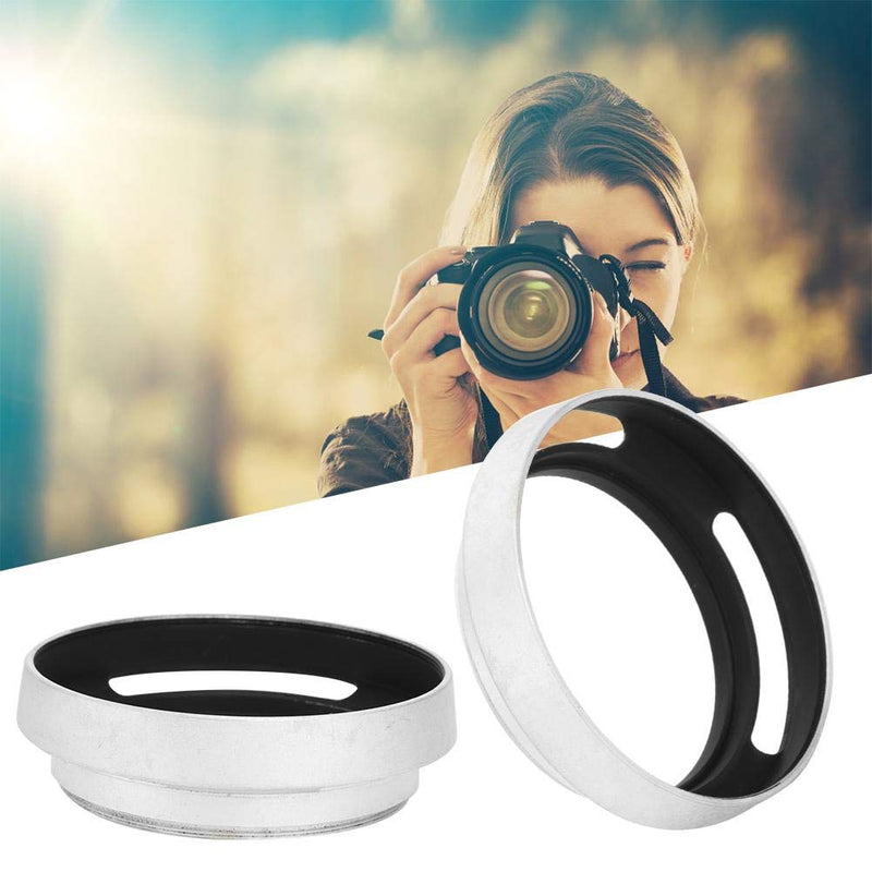 Lens Hood Replacement 2 pcs Aluminum Alloy 52mm Silver Camera Metal Lens Hood Replacement for Leica