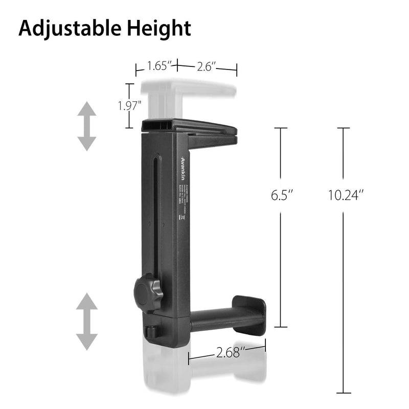 Neetto HS906 Headphone Stand & Hanger 2 in 1, Above & Under Desk Gaming Headset Holder Mount Hook with Height Adjustable & Rotating Clamp, Earphone Rack with Cable Clip