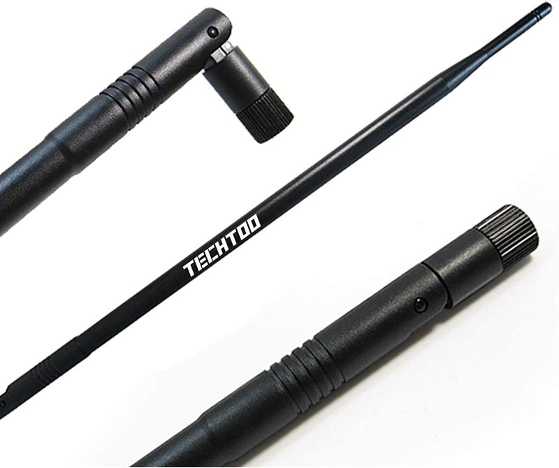 TECHTOO 9dBi Omni WiFi Antenna with RP-SMA Connector for Wireless Network Router/USB Adapter/PCI PCIe Cards/IP Camera/Wireless Range Extender(1-Pack)