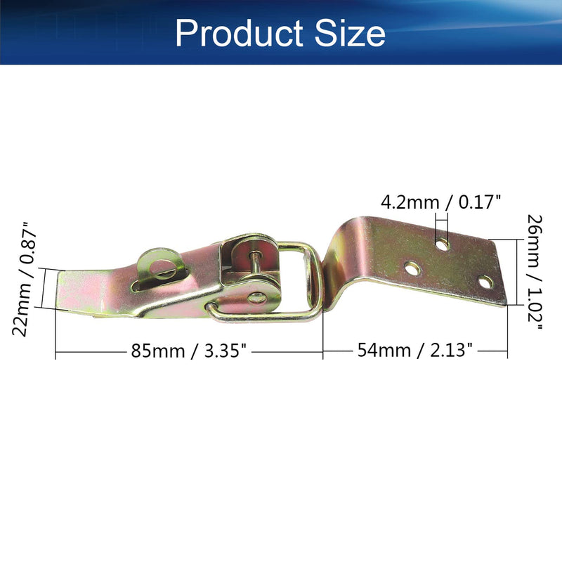 Yinpecly 2Pcs Iron Spring Loaded Toggle Latch Hasp Hardware Fitting Spring Loaded Locks Hasps for Case Box Trunk Catches, 3.35inch Length Bronze Tone with Lock Hole