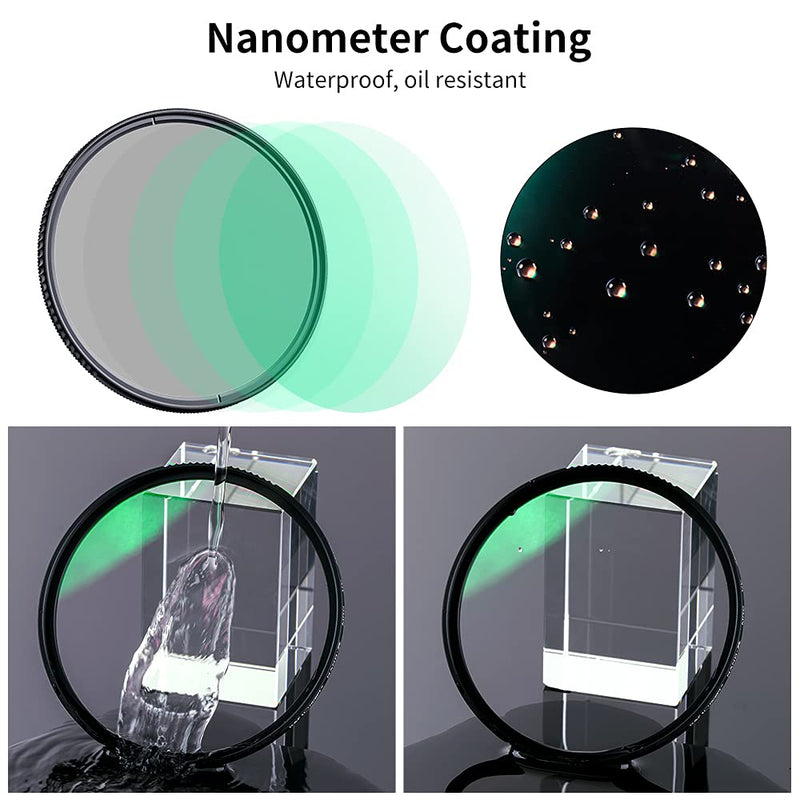 K&F Concept 52mm Circular Polarizers Filter & MC UV Protection Filter Kit (2 pcs) with Up & Down Lens Cap, 28 Multi-Layer Coatings HD CPL/UV Filter Set for Camera Lens (Nano-X Series)