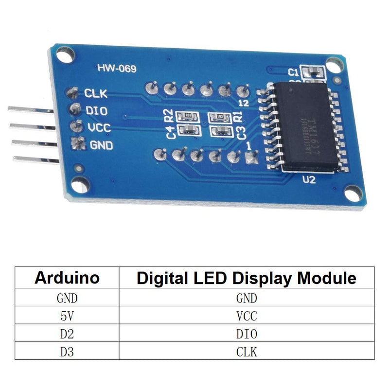 ANMBEST 5PCS TM1637 4 Bits Digital LED Display Module with Clock Display 0.36 inch Common Anode Digital Tube Board for Arduino Raspberry Pi