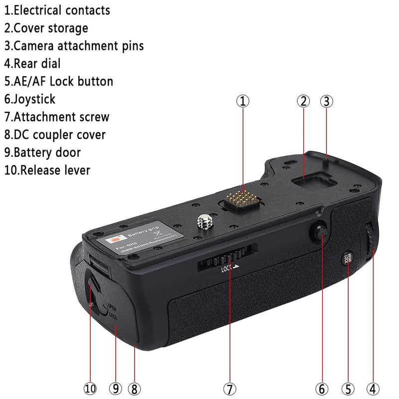 DSTE Replacement for Pro Wireless Remote Control DMW-BGGH5 Vertical Battery Grip Compatible Panasonic GH5 GH5S Lumix DC-GH5 Digital Camera as DMW-BLF19 BLF19E