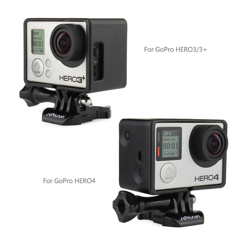 SOONSUN Frame Mount Extension for GoPro Hero 4 3+ 3 with Screen / Battery Extension - Use with LCD BacPac or Battery Extension - Includes Quick Release Buckle and Thumb Screw