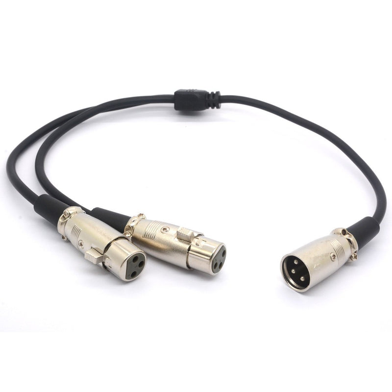 [AUSTRALIA] - BSHTU XLR Cable Y Splitter Adapter XLR Female to Dual XLR Male Y Extension Cords for Microphone Audio 50CM (1 Male to 2 Female) 