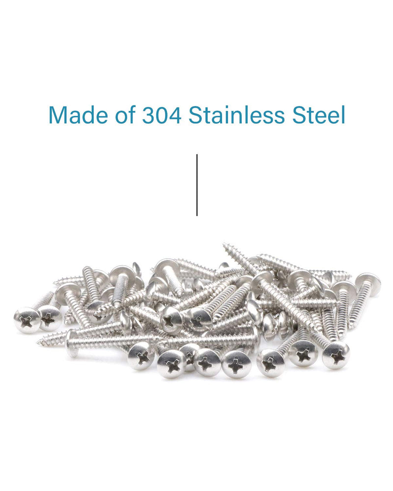 [AUSTRALIA] - 200Pcs #6 x 1" Truss Head Phillips Wood Screws Stainless Steel 304 Self Tapping Screws | by IMSCREWS 200 Pcs #6x1" Silver 