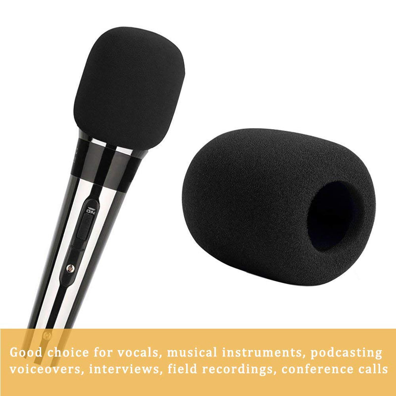 [AUSTRALIA] - 5 Pack Large Foam Cover Mic Windscreen Microphone Cover Handheld Foam Windscreen for MXL, Audio,Perfect Pop Filter for Recording,Black 