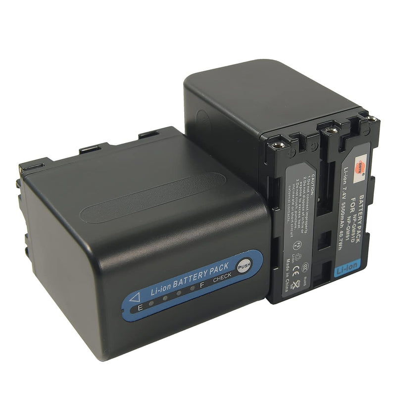 DSTE Replacement for 2X NP-QM91D Battery + Rapid Dual Battery Charger with Micro USB Cable Compatible Sony CCD-TRV328 338 DCR-DVD300 301 DCR-HC14 DCR-PC105 330E as NP-FM50 NP-QM71 NP-FM70 NP-FM90