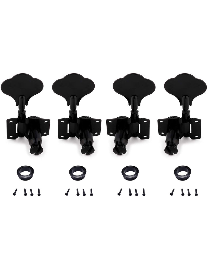 Metallor Bass Tuning Machines Tuning Pegs Tuning Keys Machine Heads Tuners Vintage Open Gear 2 Left 2 Right for P Bass J Bass Guitar Parts Replacement Black. 2L 2R-Black
