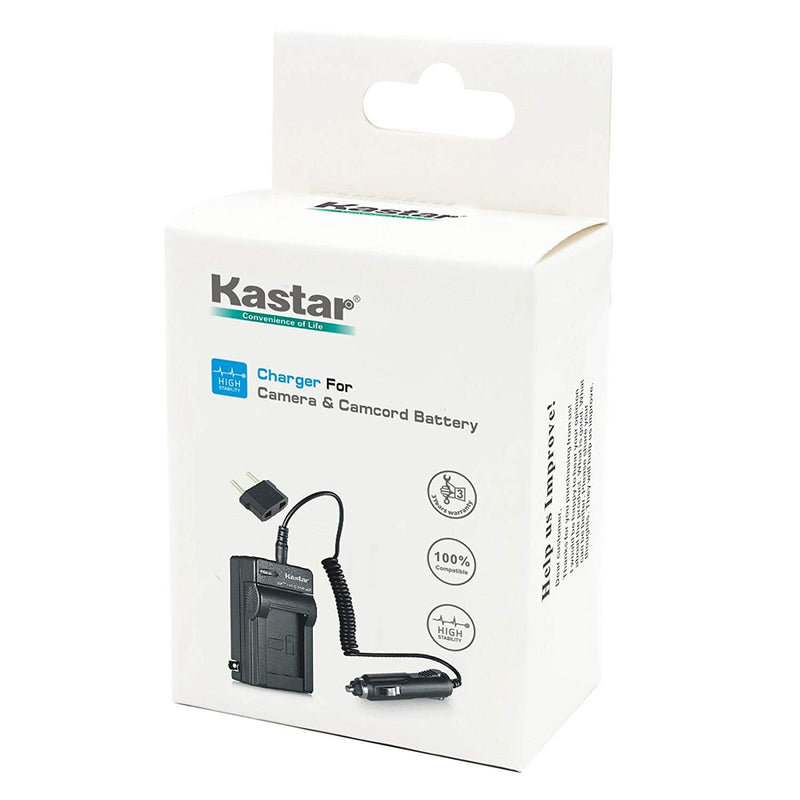 Kastar Battery Charger with Car Adapter Replacement for JVC BN-VF707 BN-VF707U JVC BN-VF714 BN-VF714U JVC BN-VF733 BN-VF733U and JVC GR-X5 GR-X5AC GR-X5E GR-X5US Camcorders