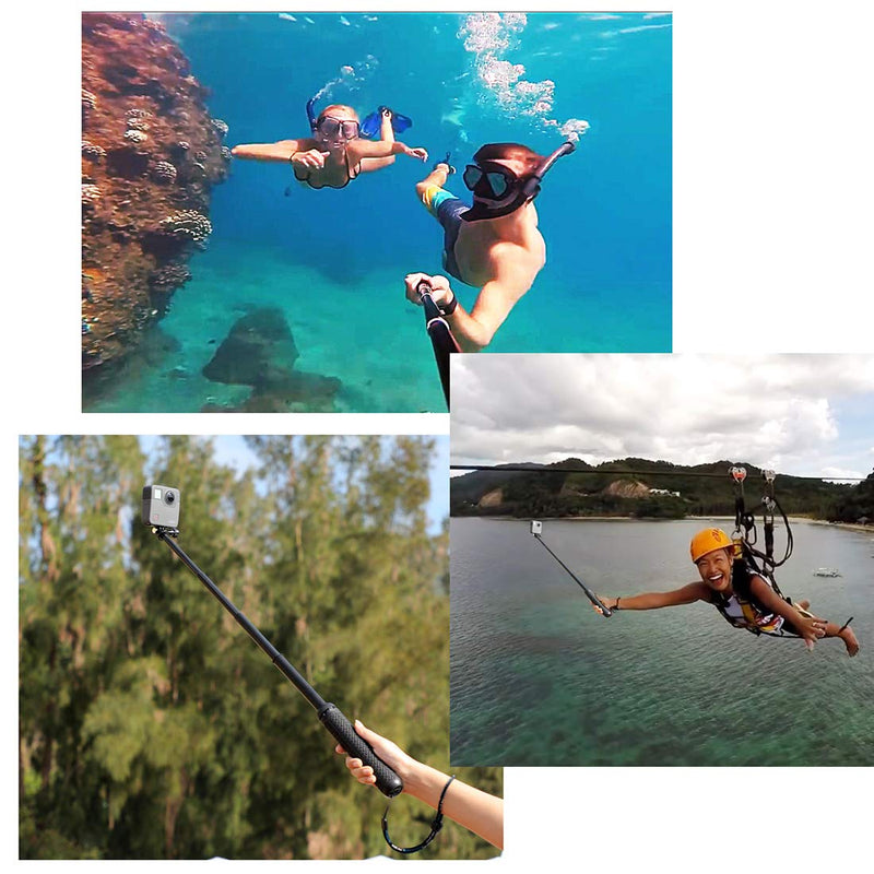 [AUSTRALIA] - Premium Selfie Stick for GoPro Hero 9 8 7 6 5 4 3 3+ 2 2018 Fusion Session, ACASO, SJCAM Action Cameras, and Cell Phones and Compact Digital Cameras. Can be Used as Hand Grip, monopod and Tripod 