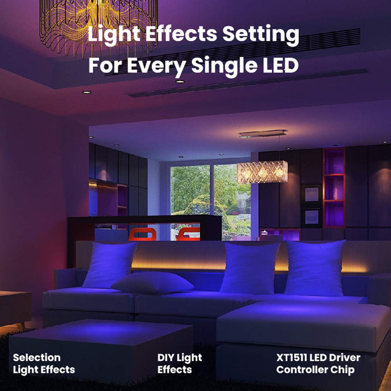 [AUSTRALIA] - LifeSmart Strip Lights Work with Apple HomeKit, 2.4GHz WiFi Rope Light Compatible with Siri, Alexa, Google Assistant, Smart Color Changing Music Sync Remote, 6.6ft/2M SMD 5050 RGB Tape Light, 60LEDs/M 2M, 60LEDs/M 