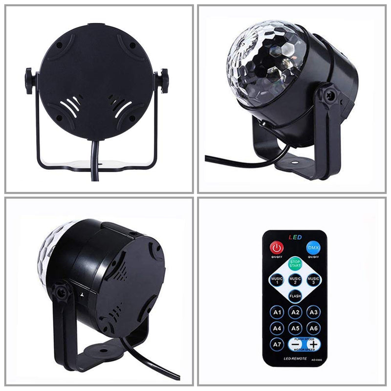 [AUSTRALIA] - Mini Dj Disco Ball Party Stage Lights Led 7Colors Effect Projector Equipment for Stage Lighting With Remote Control Sound Activated for Dancing Christmas Gift KTV Bar Birthday 