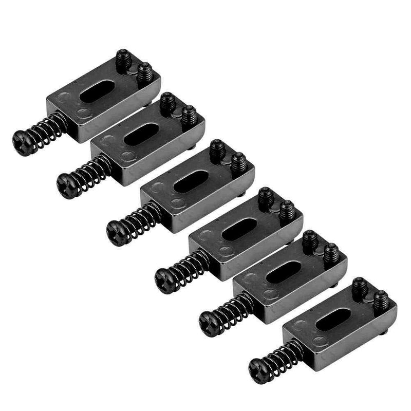 6 Pcs Electric Guitar Tremolo Saddles Bridge for Electric Guitar Replacement with Wrench Black