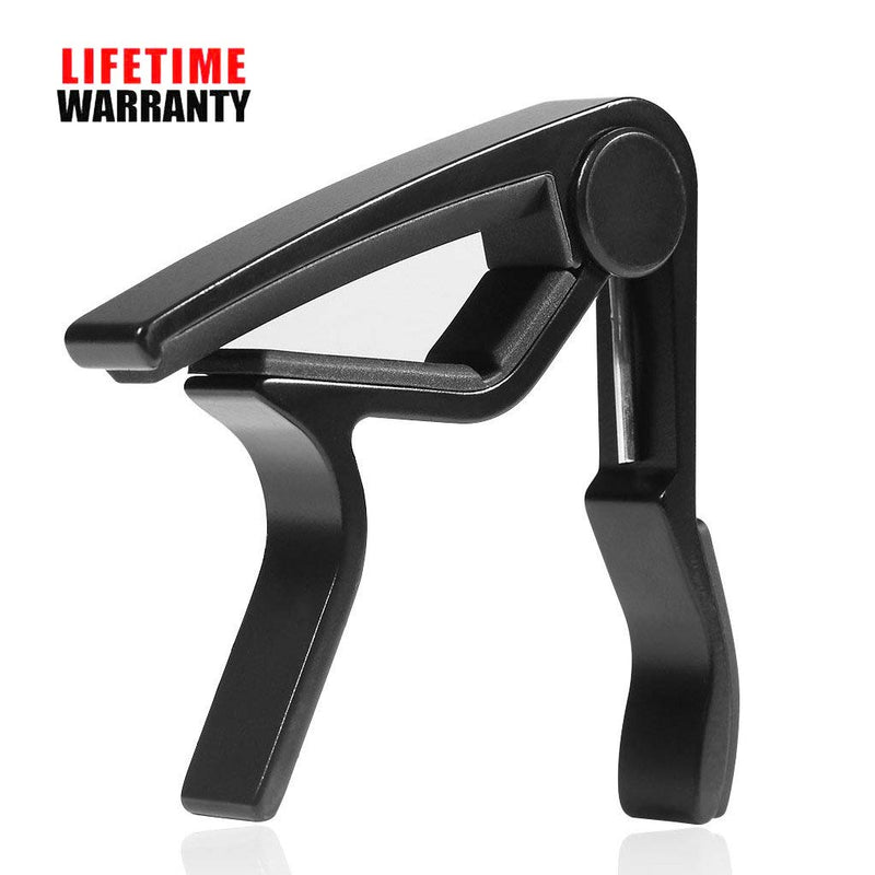 WINGO Quick-Change capo for Acoustic and Electric Guitars with 5 Picks for Free, Black.