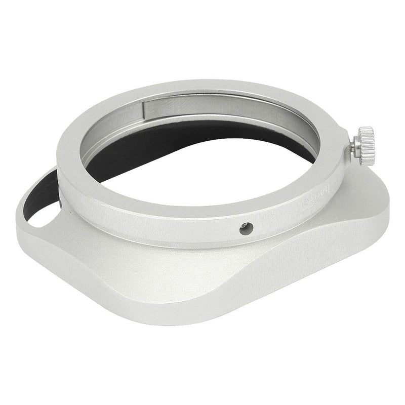 Haoge LH-M36W Square Metal Lens Hood Hollow Out Designed with Cap for Leica Summicron 35mm f2, Summicron M 35mm f2, Summicron-M 35mm f2 ASPH and Elmarit-M 28mm f2.8 ASPH Lens Silver