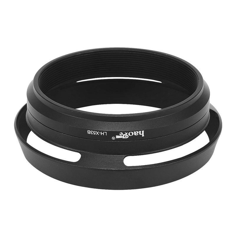 Haoge LH-X53B 3in1 Lens Hood with Adapter Ring with Cap Set for Fujifilm Fuji FinePix X70 X100 X100S X100T X100F X100V Camera Black Replaces Fujifilm LH-X100