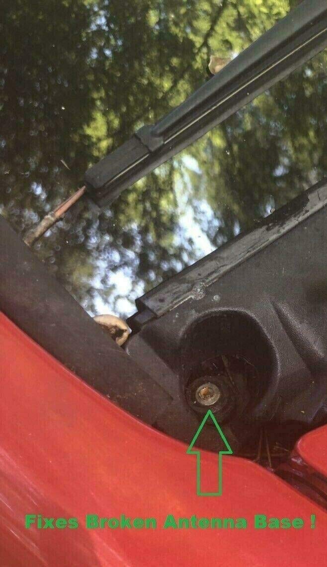 11" Antenna MAST Black + Radio Antenna Base Repair Kit for GMC Chevy and Buick Cadillac Cars & Trucks