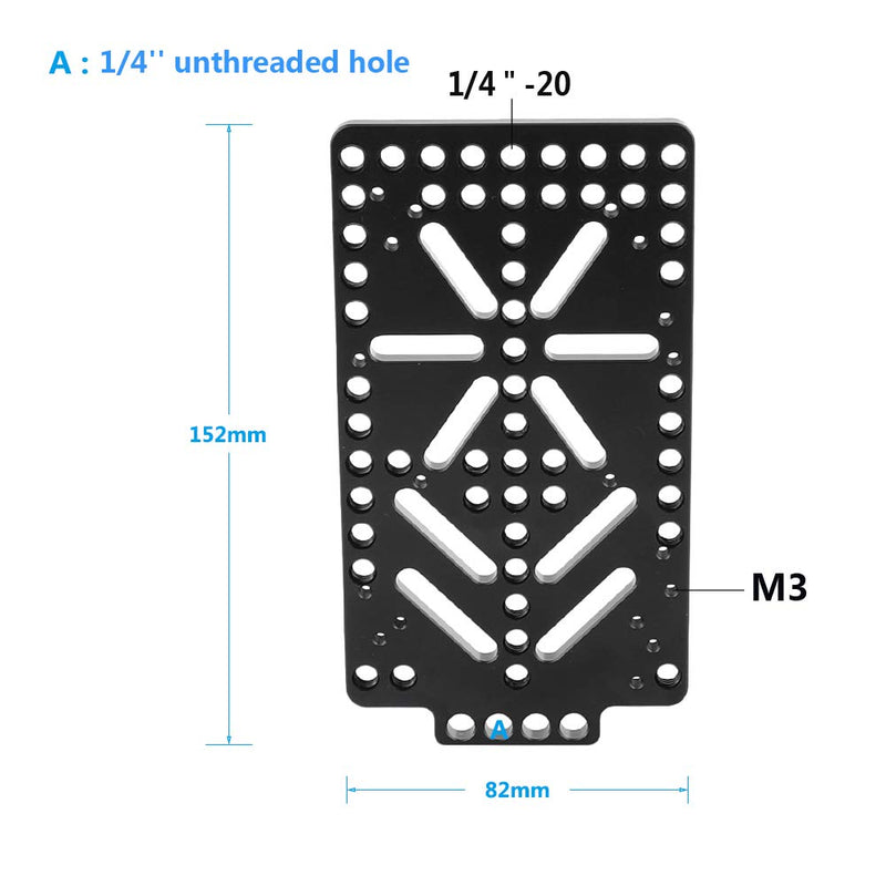 CAMVATE Cheese Plate with 15mm Rail Block Rod Clamp for V Lock Power Supply Adapter