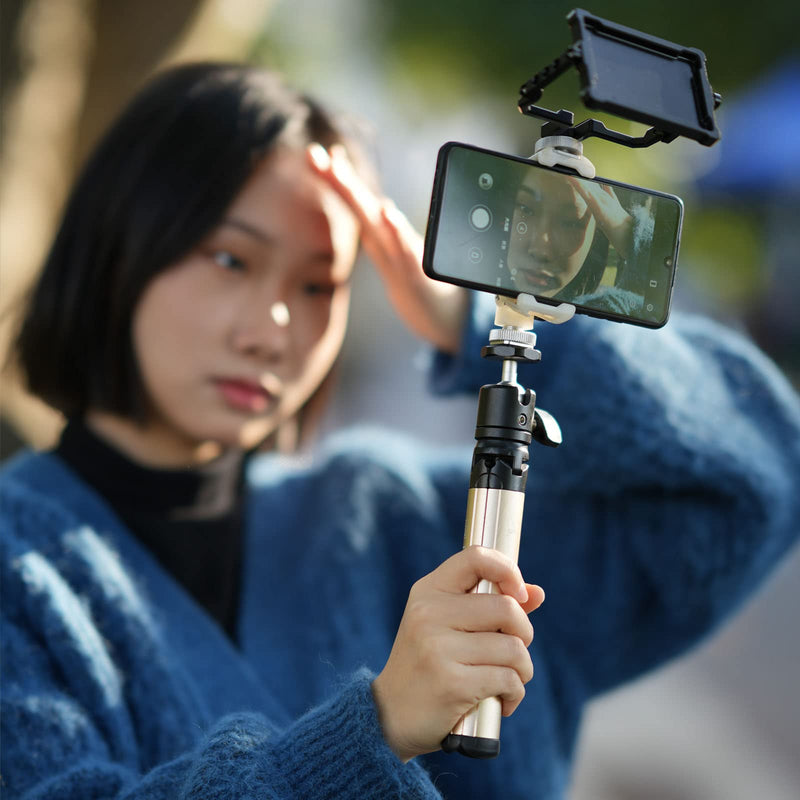 NICEYRIG Vlog Selfie Mirror Camera/Phone TikTok Twitch Lives Cold Shoe Mount 360 Degree Flip Mirror, Applicable for iPhone 14/13/12/11/XS Pro, Fujifilm, Panasonic, Sony - 377