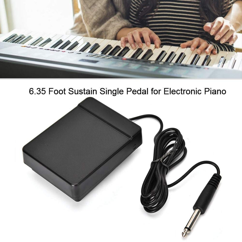 Durable 6.35 Foot Sustain Pedal, Electronic Piano Pedal, Keyboard Pedal, for Electronic Keyboard Piano Long Service Time Sturdy Home