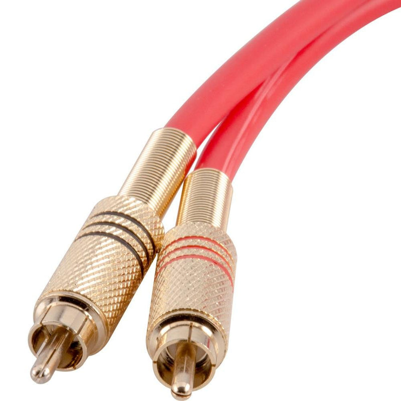 Seismic Audio Premium Red 1 Foot Dual RCA Male Audio Patch Cable (SAPRCA1-RD)