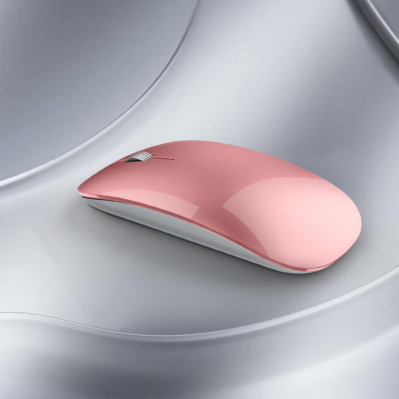 [AUSTRALIA] - Uiosmuph Wireless Mouse, USB C Rechargeable Computer Mouse, Slim Silent Mice 2.4GHz Optical with USB Nano Receiver and Type C Receiver for Laptop/Mac/PC Rose Gold 