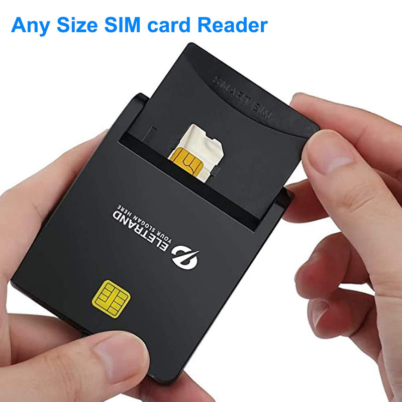 Eletrand CAC Card Reader Military USB Smart Card Reader DOD Military USB Common Access CAC Memory Card Reader ID Card Reader Compatible with Windows (All), Linux/Unix, MacOS X (All) E-SCR691-N