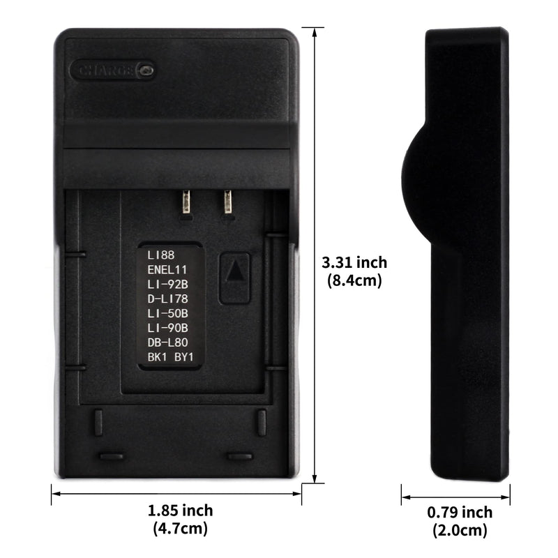 D-Li92 USB Charger for Pentax Optio I-10, RZ10, RZ10 Lime, RZ10 Violet, RZ10 White, RZ18, WG-1, WG-1 GPS, WG-2, WG-2 GPS, WG-10, WG-3, WG-3 GPS, X70 Camera and More